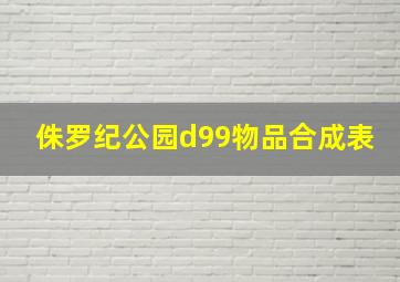 侏罗纪公园d99物品合成表