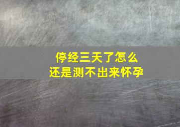 停经三天了怎么还是测不出来怀孕