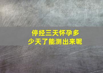 停经三天怀孕多少天了能测出来呢