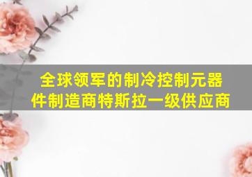 全球领军的制冷控制元器件制造商特斯拉一级供应商