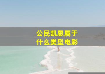 公民凯恩属于什么类型电影