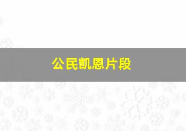 公民凯恩片段