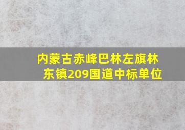 内蒙古赤峰巴林左旗林东镇209国道中标单位