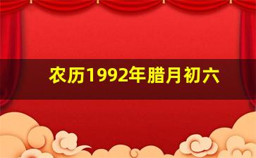 农历1992年腊月初六