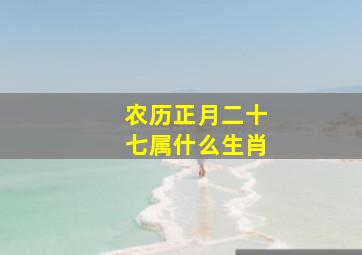 农历正月二十七属什么生肖