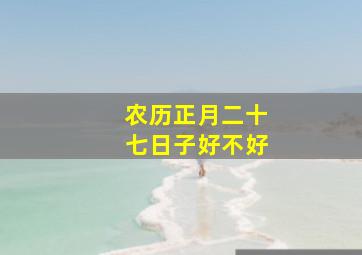 农历正月二十七日子好不好