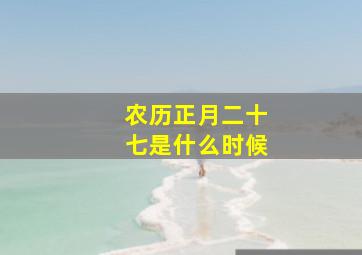 农历正月二十七是什么时候