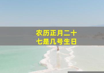 农历正月二十七是几号生日