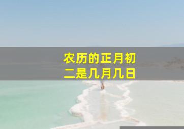 农历的正月初二是几月几日