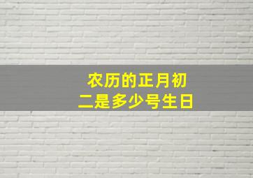 农历的正月初二是多少号生日