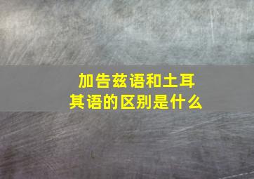 加告兹语和土耳其语的区别是什么