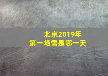 北京2019年第一场雪是哪一天