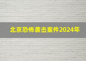 北京恐怖袭击案件2024年