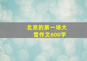 北京的第一场大雪作文600字