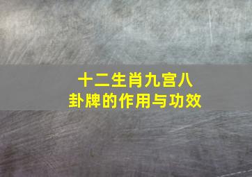 十二生肖九宫八卦牌的作用与功效