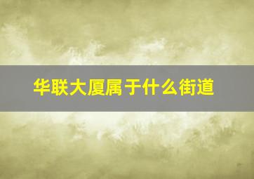 华联大厦属于什么街道