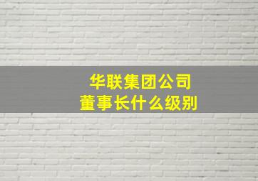 华联集团公司董事长什么级别