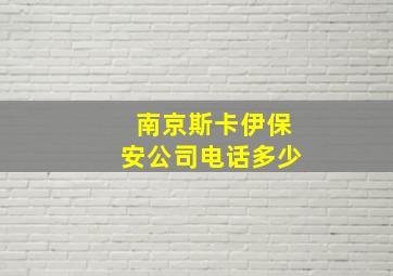 南京斯卡伊保安公司电话多少