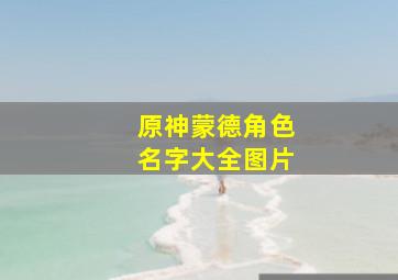 原神蒙德角色名字大全图片