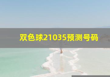 双色球21035预测号码