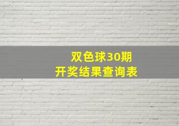 双色球30期开奖结果查询表