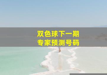 双色球下一期专家预测号码