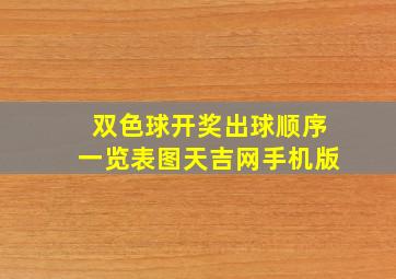 双色球开奖出球顺序一览表图天吉网手机版