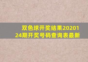 双色球开奖结果2020124期开奖号码查询表最新