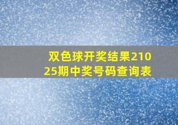 双色球开奖结果21025期中奖号码查询表