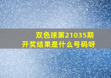 双色球第21035期开奖结果是什么号码呀