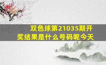 双色球第21035期开奖结果是什么号码呢今天