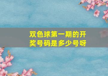 双色球第一期的开奖号码是多少号呀