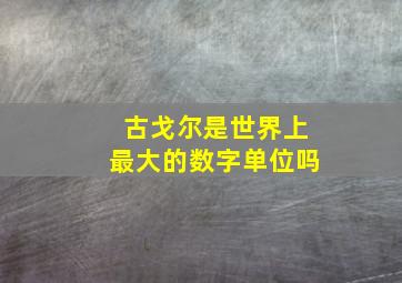 古戈尔是世界上最大的数字单位吗