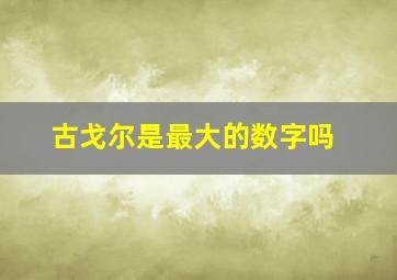 古戈尔是最大的数字吗