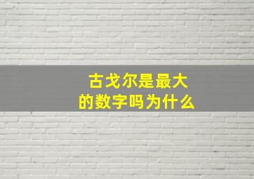 古戈尔是最大的数字吗为什么