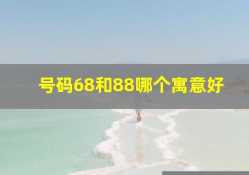 号码68和88哪个寓意好