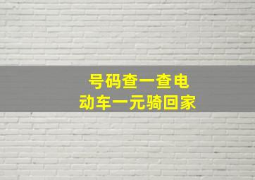 号码查一查电动车一元骑回家