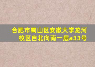 合肥市蜀山区安徽大学龙河校区自北向南一层a33号