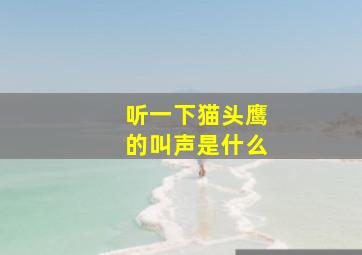 听一下猫头鹰的叫声是什么