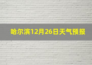 哈尔滨12月26日天气预报