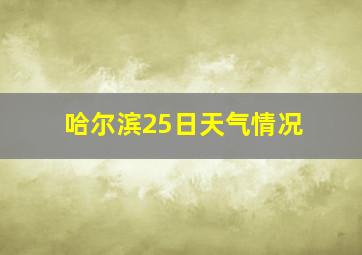 哈尔滨25日天气情况