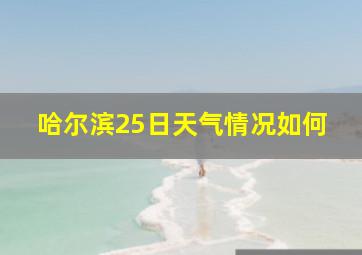 哈尔滨25日天气情况如何