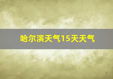 哈尔滨天气15天天气