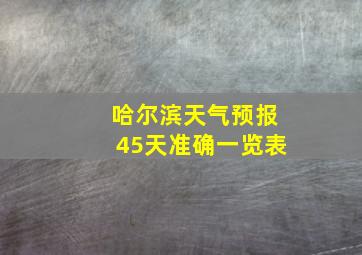 哈尔滨天气预报45天准确一览表