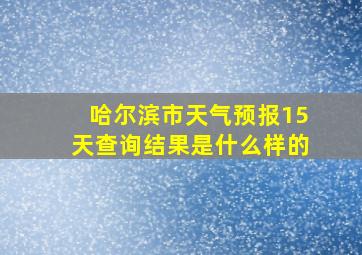 哈尔滨市天气预报15天查询结果是什么样的