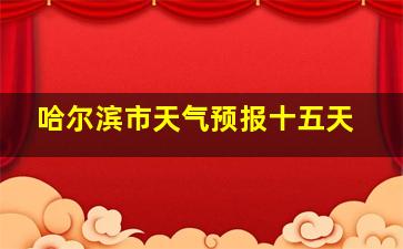 哈尔滨市天气预报十五天