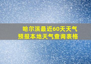 哈尔滨最近60天天气预报本地天气查询表格