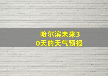 哈尔滨未来30天的天气预报