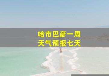 哈市巴彦一周天气预报七天