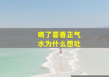 喝了藿香正气水为什么想吐